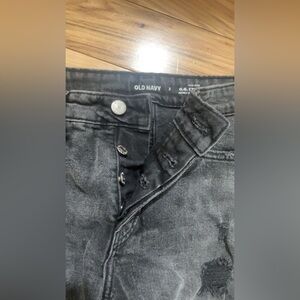 Black high rise multiple button shorts